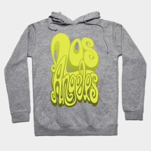 Los Angeles lettering art - lime punch Hoodie